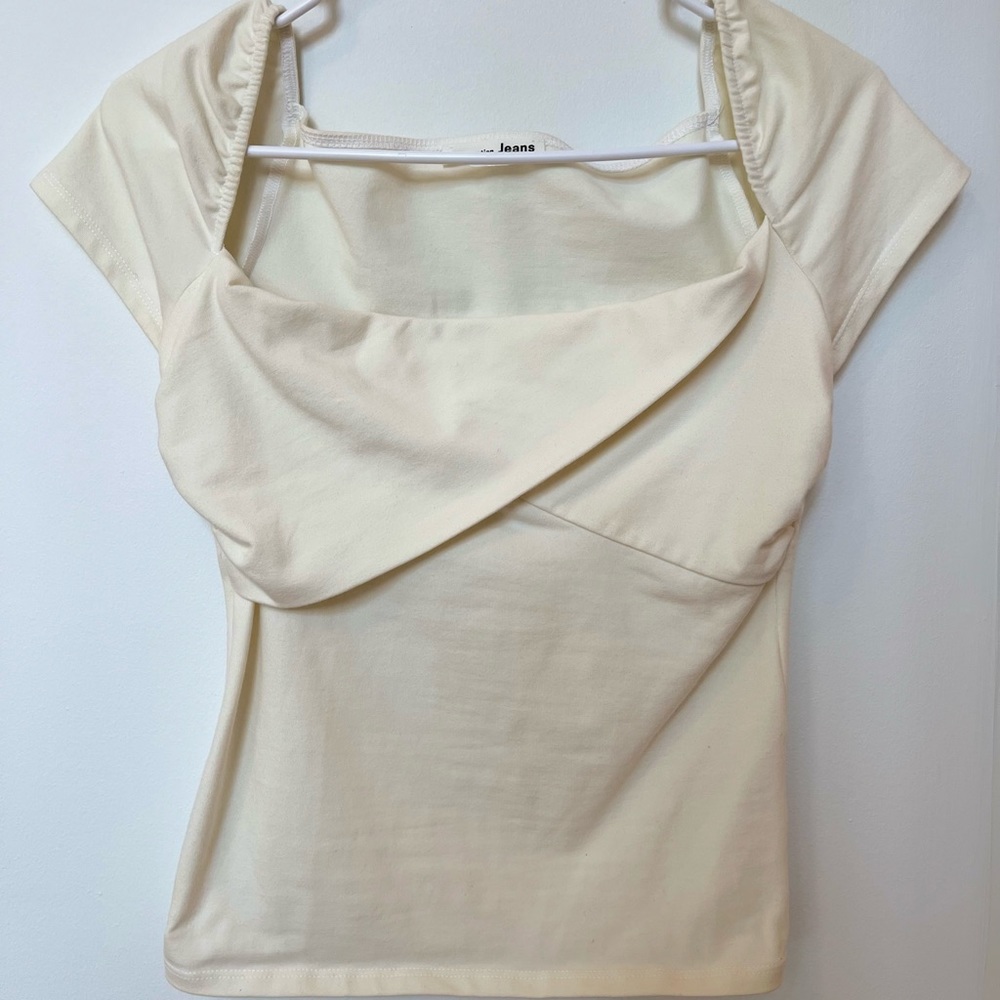 REFORMATION White Crop Blouse